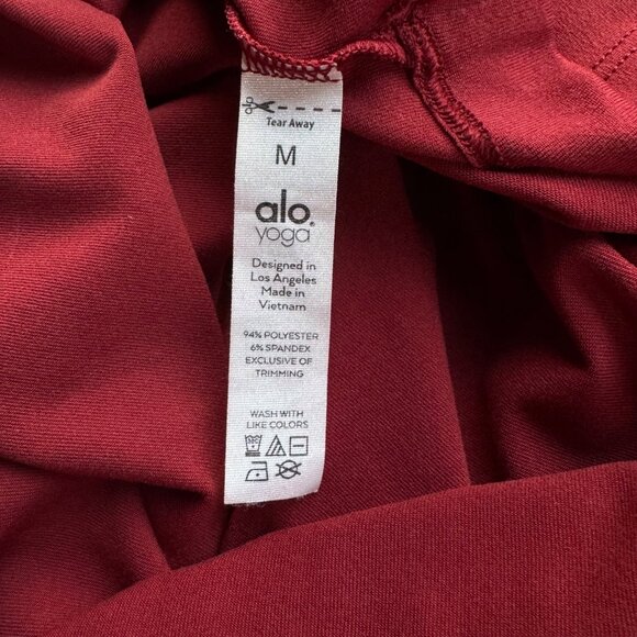 ALO YOGA Alosoft Hooded Runner Top Womens M Medium Cranberry Long Sleeve Hoodie - Picture 8 of 13